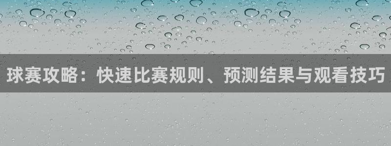 球赛攻略：快速比赛规则、预测结果与观看技巧